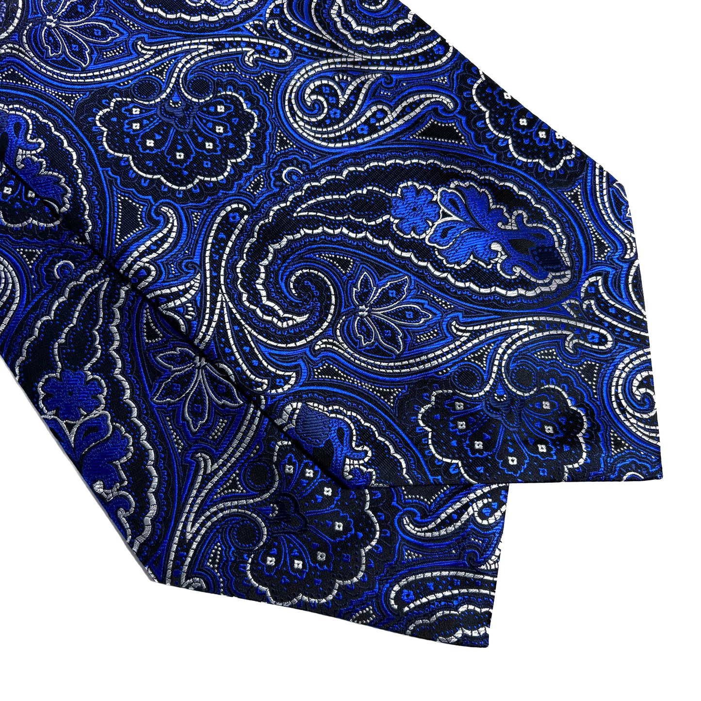 Royal Blue Paisley Jacquard Cravat/Ascot