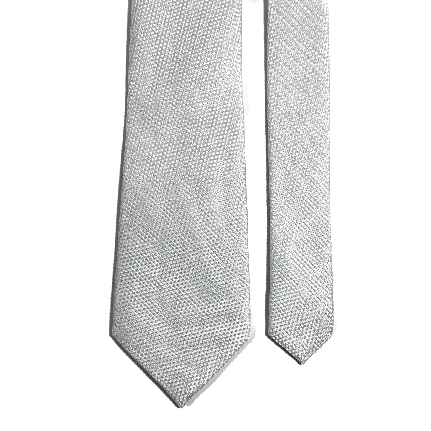 White Silk Grenadine Tie - Handmade