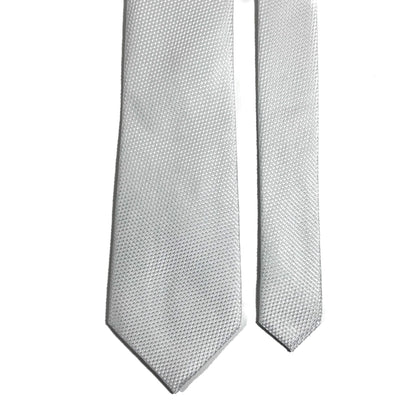 White Silk Grenadine Tie - Handmade