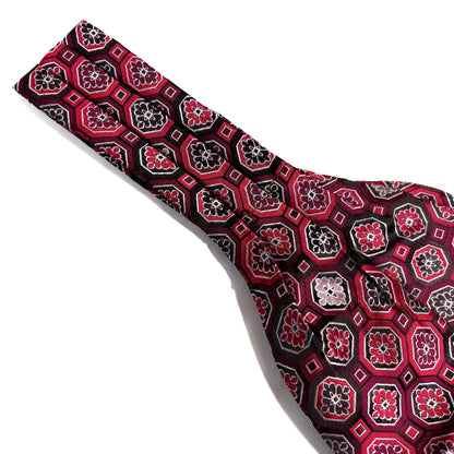 Burgundy Geometric Jacquard Cravat/Ascot