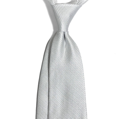 White Silk Grenadine Tie - Handmade