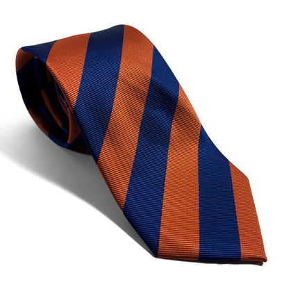 Navy Blue & Orange Striped Repp Tie