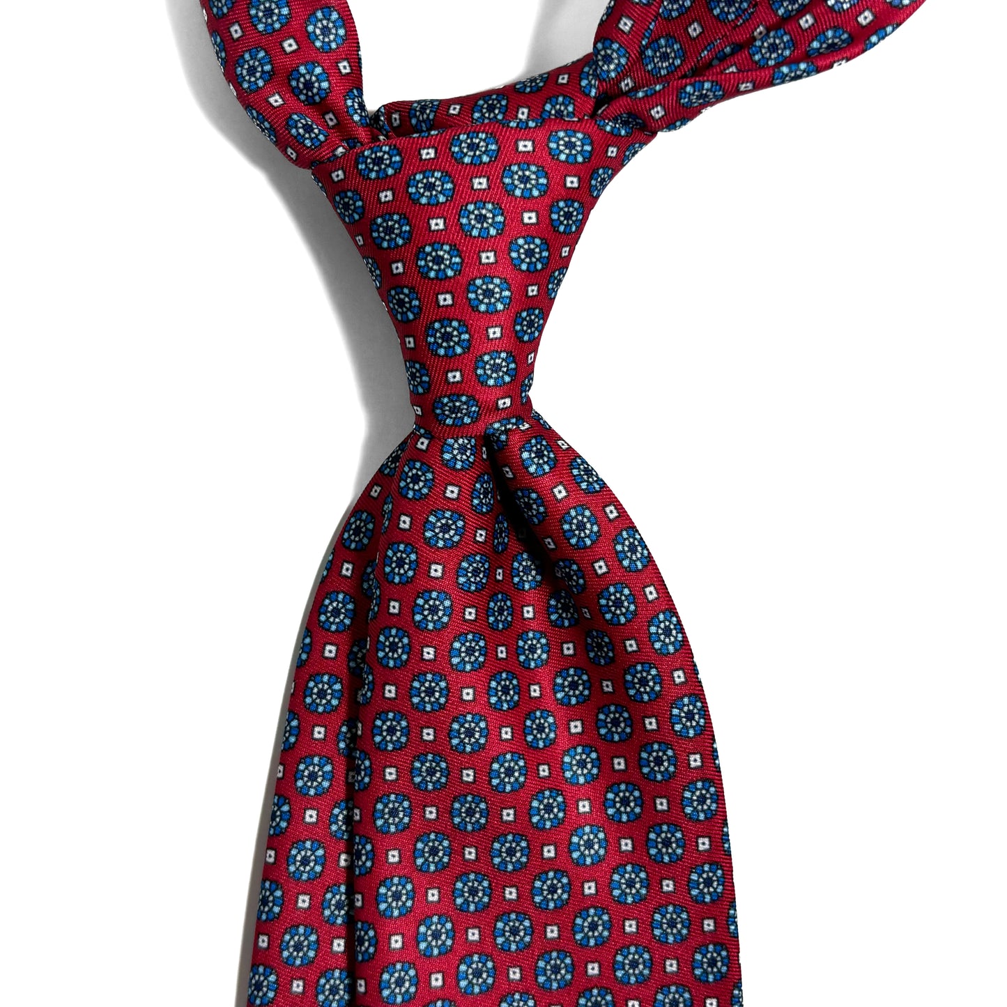 Red & Blue Floral Printed Tie