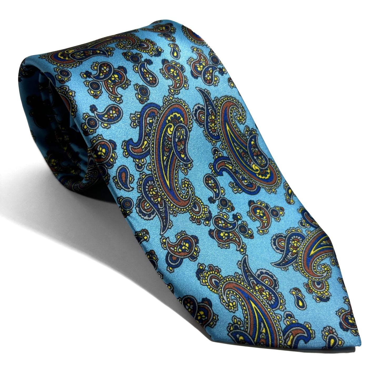 Light Blue Paisley Printed Tie