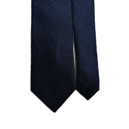 Navy Blue Silk Grenadine Tie (Handmade)