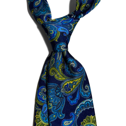 Stormy Seas Blue Paisley Printed Tie