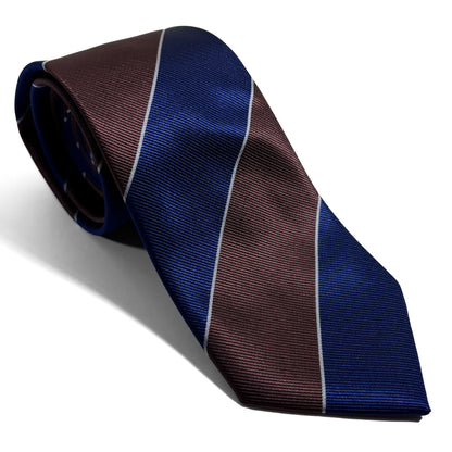 Brown & Blue Striped Repp Tie