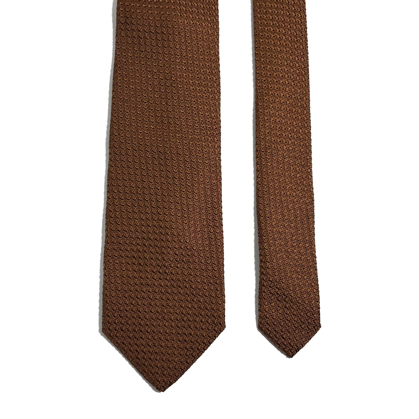 Burnt Orange Solid Silk Grenadine Tie (Garza Grossa) - Handmade in Italy