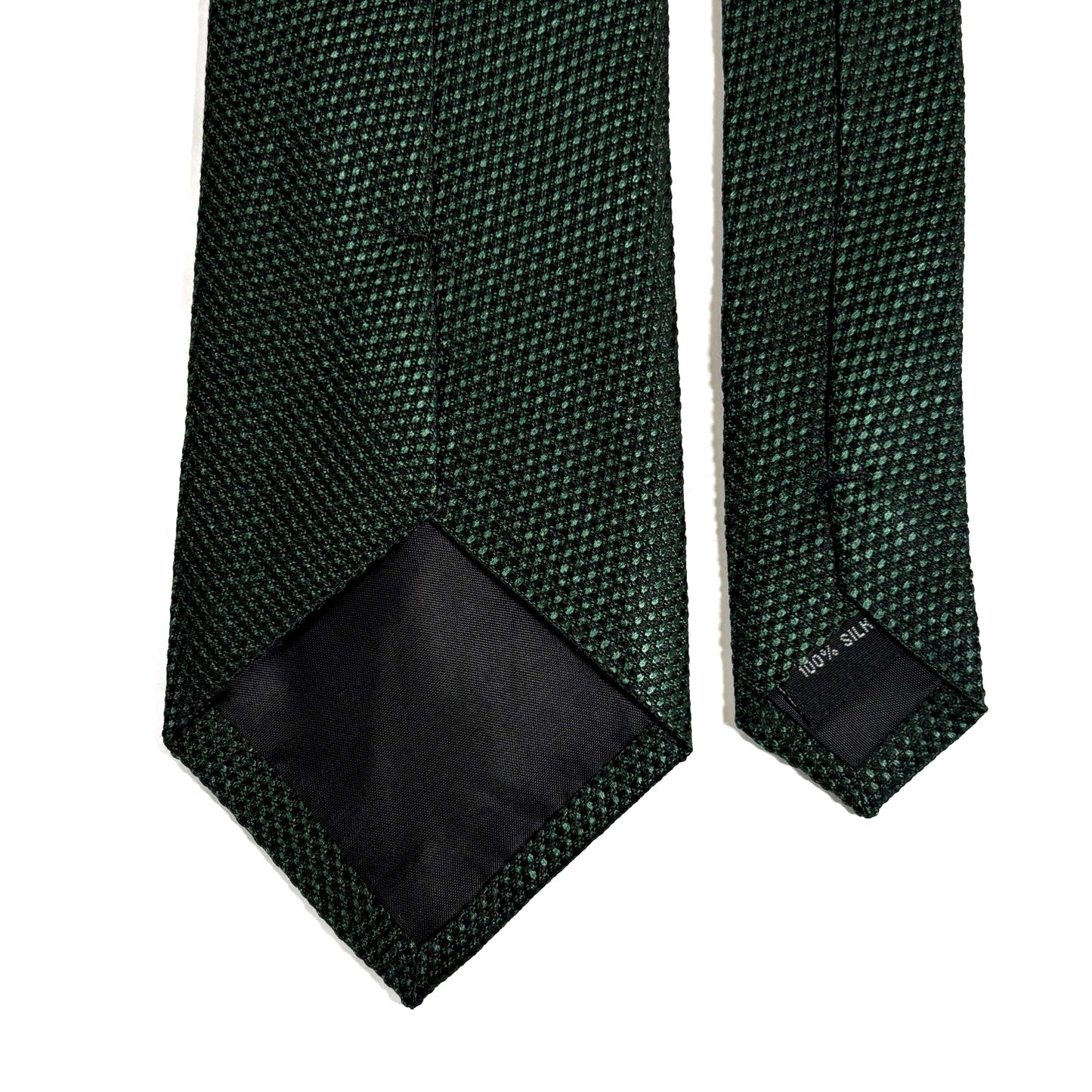 Forest Green Silk Grenadine Tie - Handmade