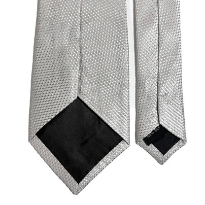 Silver Pearl Silk Grenadine Tie - Handmade