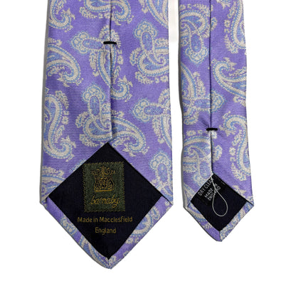 Light Purple Paisley Silk Jacquard Tie - Handmade in England