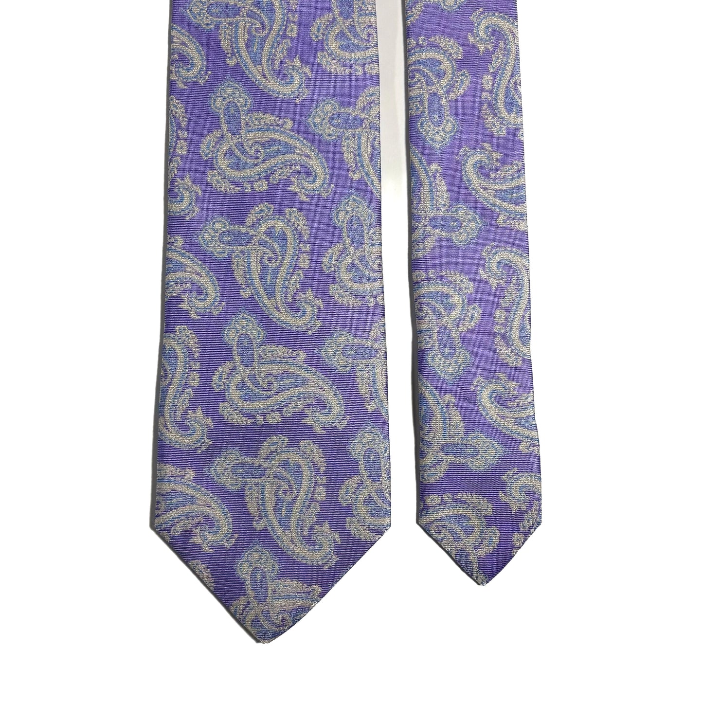 Light Purple Paisley Silk Jacquard Tie - Handmade in England