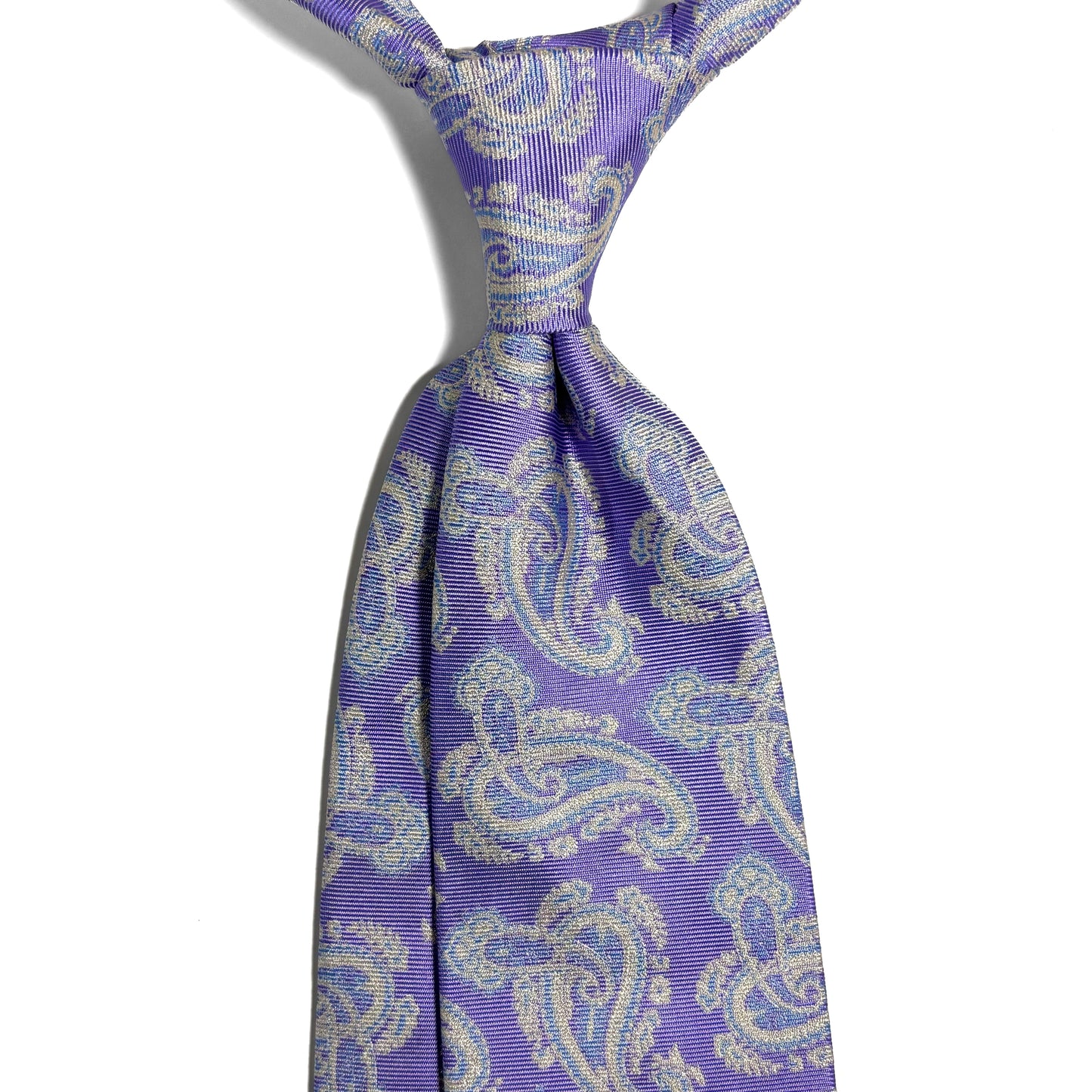 Light Purple Paisley Silk Jacquard Tie - Handmade in England