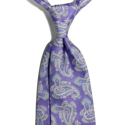 Light Purple Paisley Silk Jacquard Tie - Handmade in England