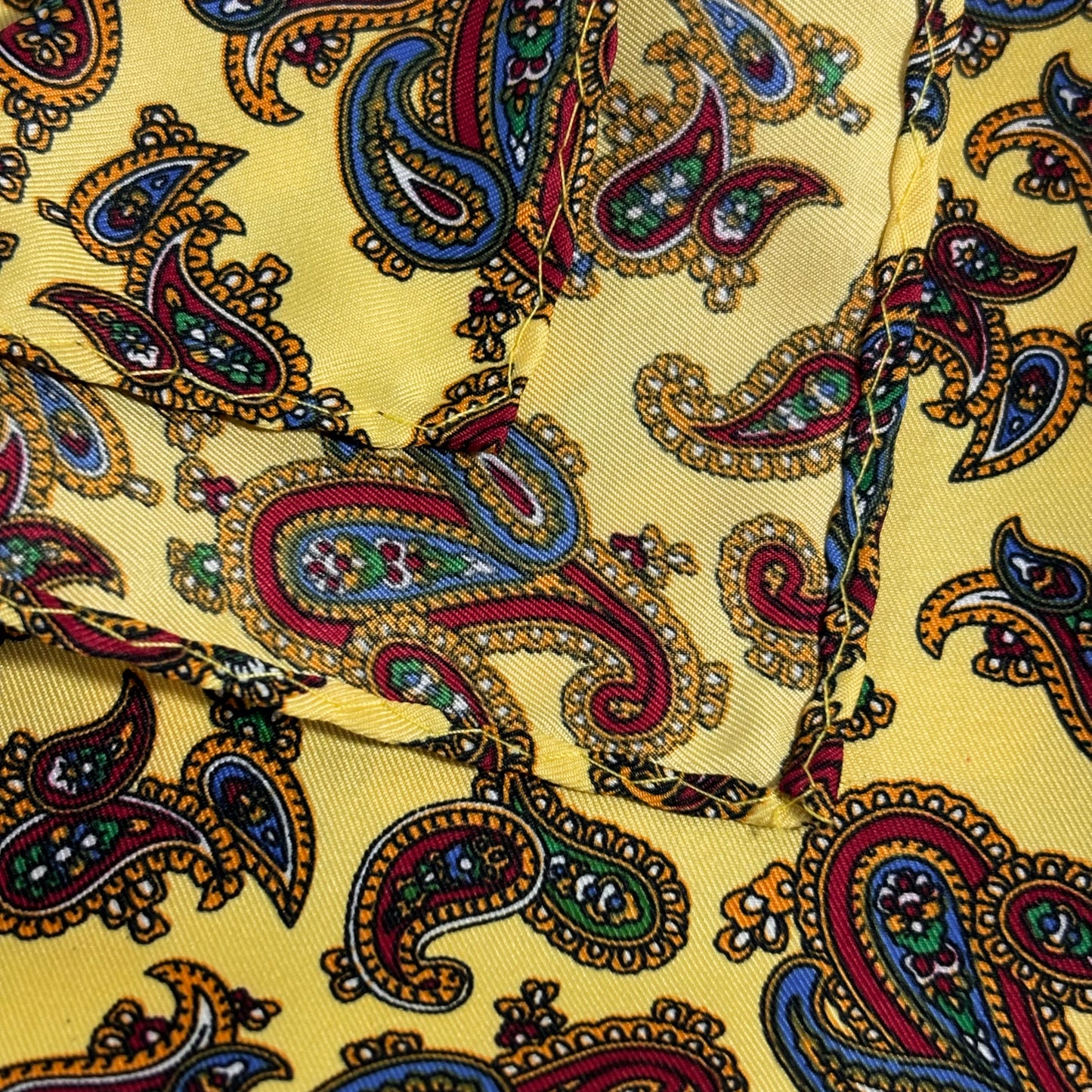 Yellow Paisley Pocket Square