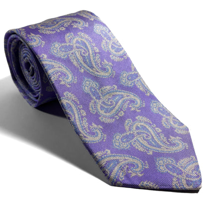 Light Purple Paisley Silk Jacquard Tie - Handmade in England