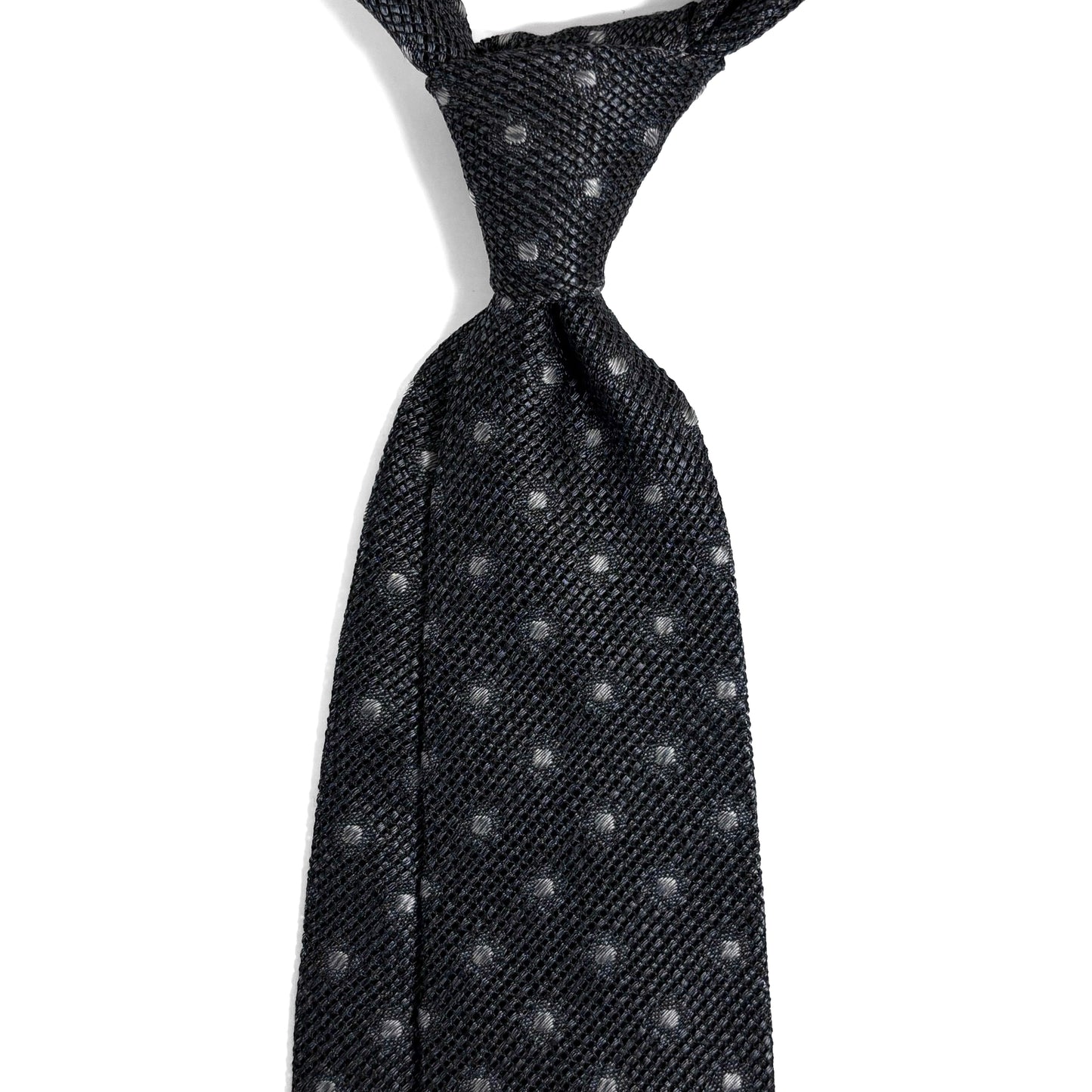 Gray Polka Dot Grenadine Tie - Handmade