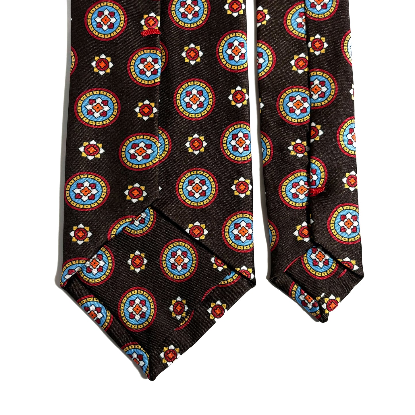 Brown Floral Medallion Printed Tie