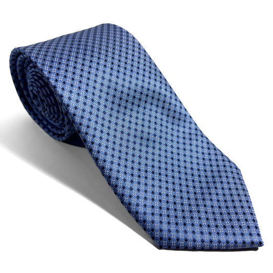 Light Blue Micro-Check Jacquard Tie