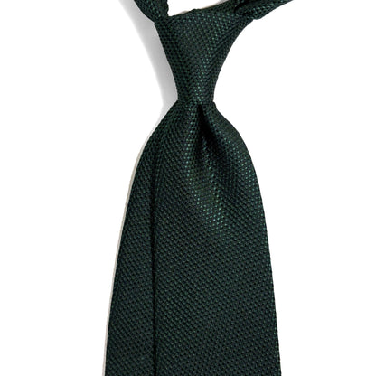 Forest Green Silk Grenadine Tie - Handmade