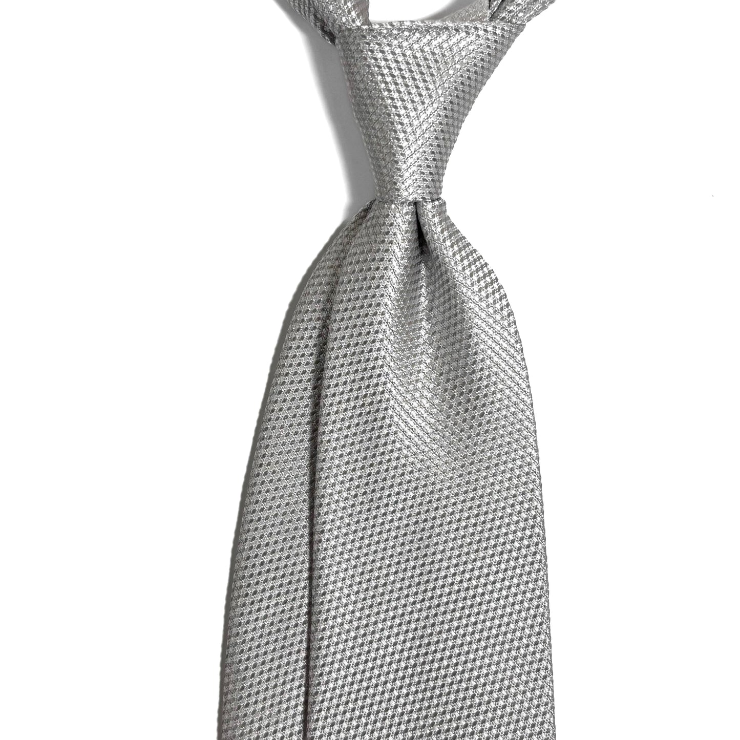 Silver Pearl Silk Grenadine Tie - Handmade