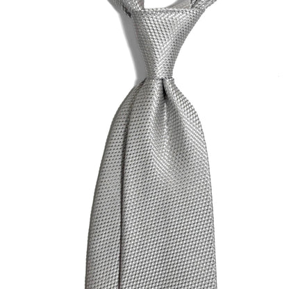 Silver Pearl Silk Grenadine Tie - Handmade