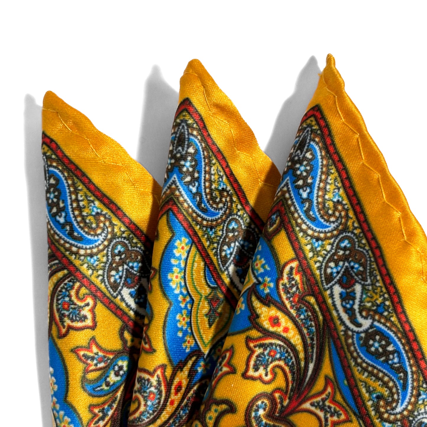 Yellow & Blue Paisley Pocket Square