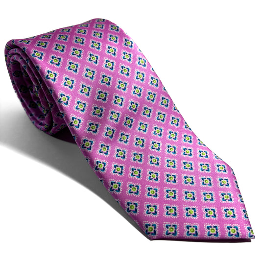 Pink Geometric Printed Tie