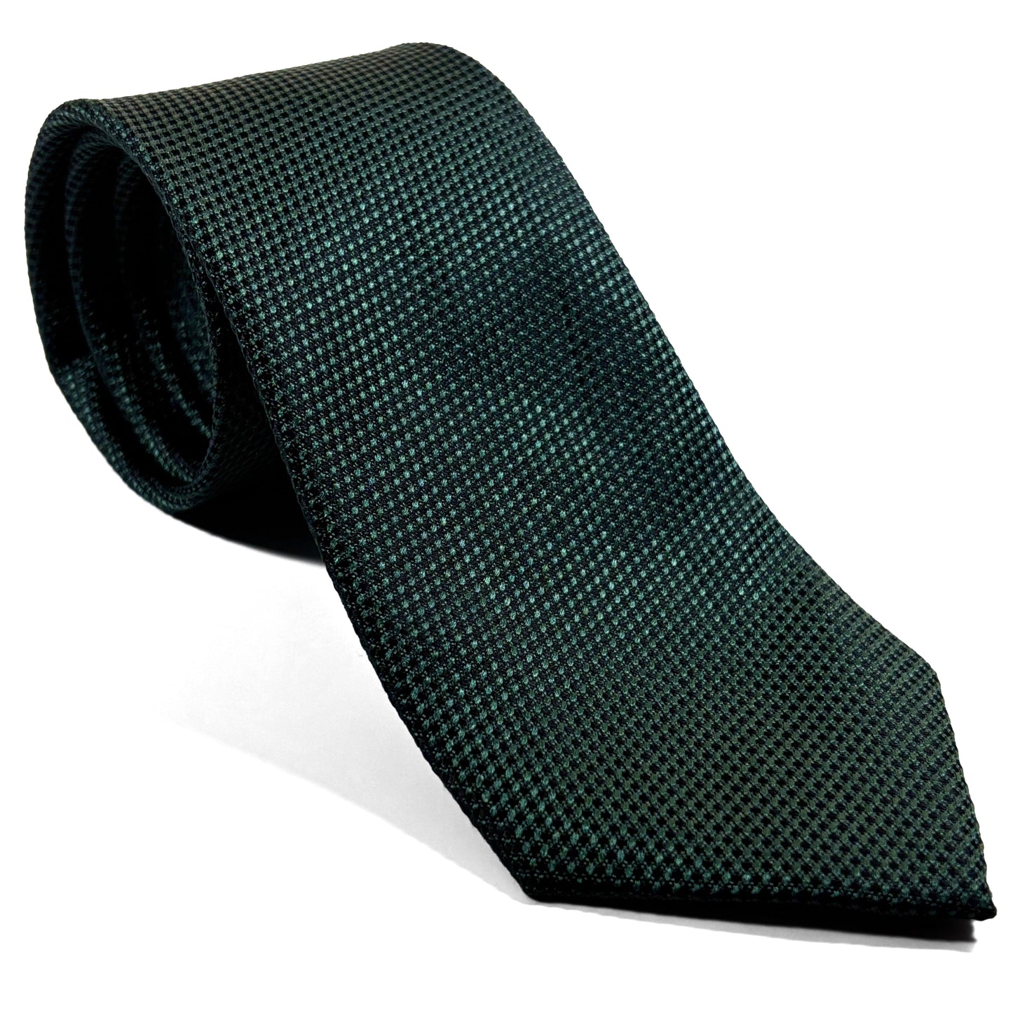 Forest Green Silk Grenadine Tie - Handmade