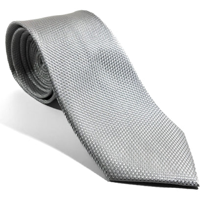 Silver Pearl Silk Grenadine Tie - Handmade