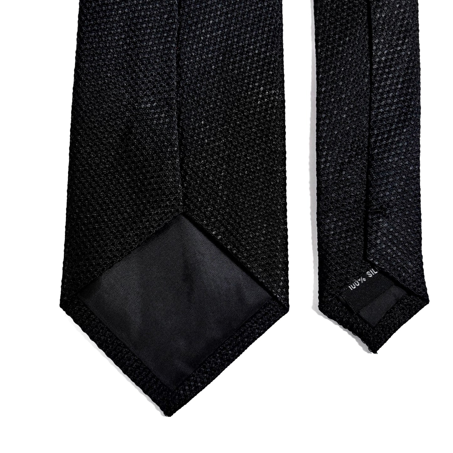 Black Silk Grenadine Tie - Handmade