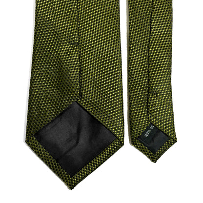 Olive Green Silk Grenadine Tie - Handmade