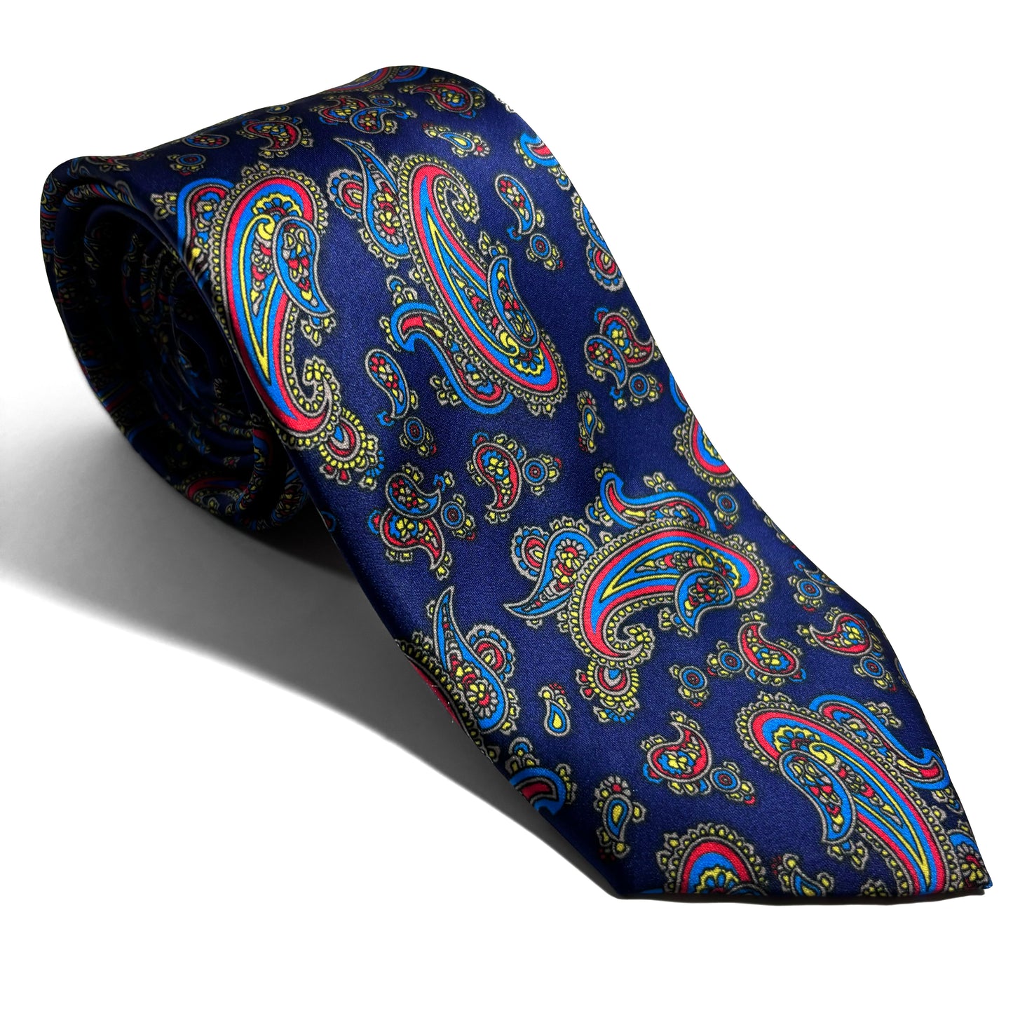 Navy Blue Paisley Printed Tie