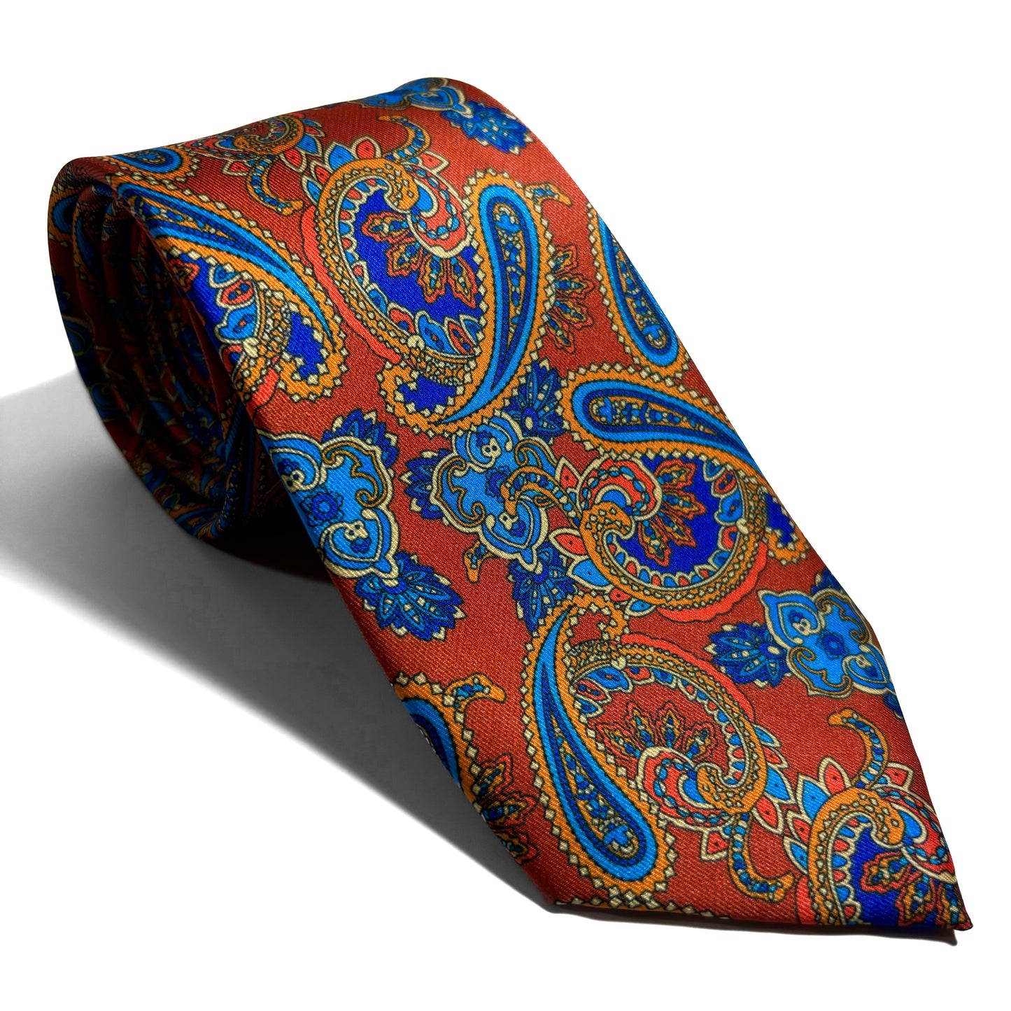 Burnt Orange Paisley Printed Tie