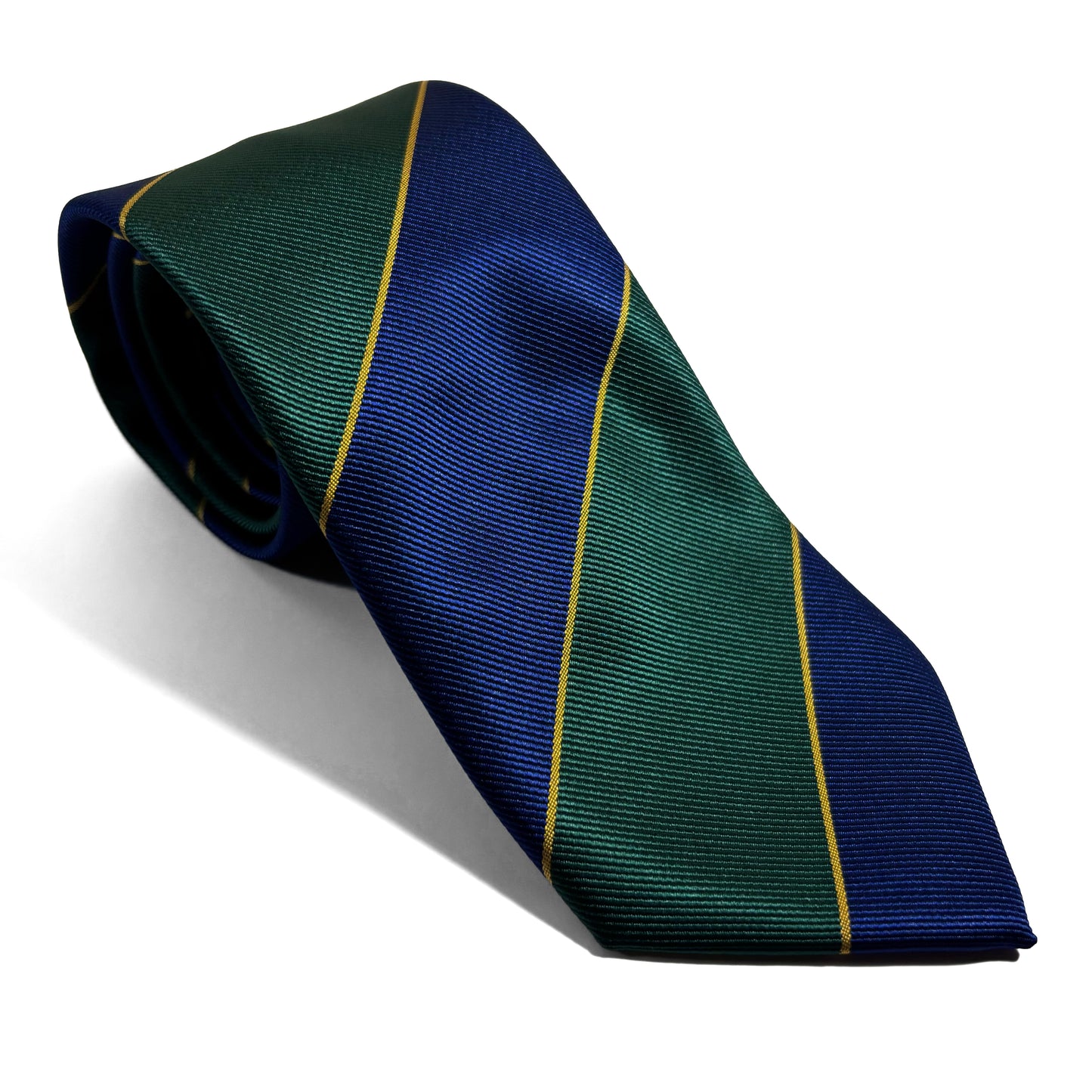 Green & Blue Striped Repp Tie