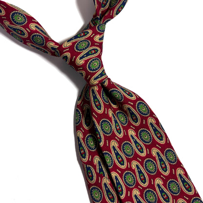 Red Paisley Wool Tie