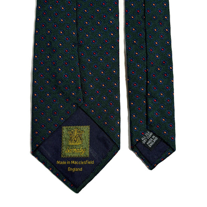 Forest Green Floral Silk Jacquard Tie - Handmade in England