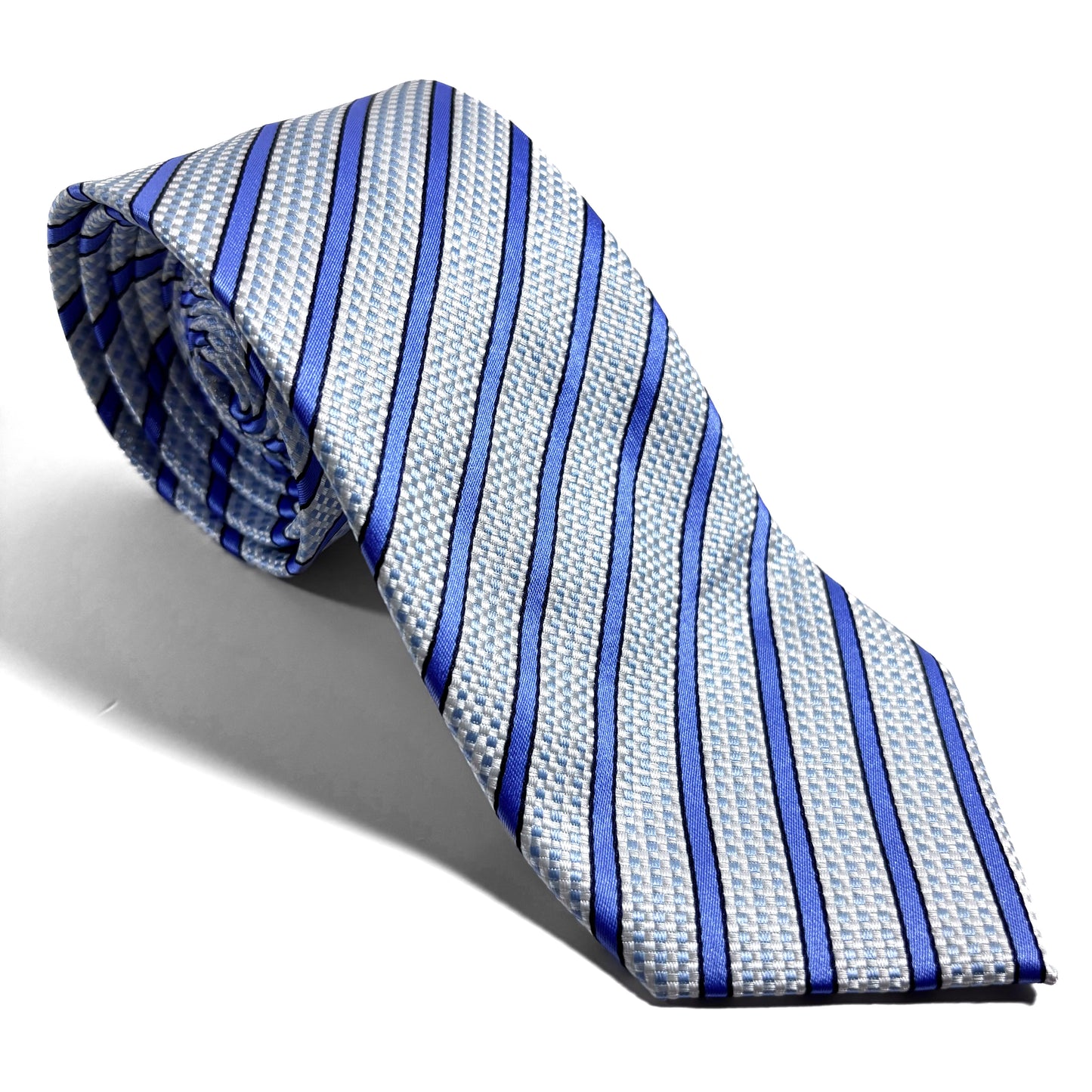 Light Blue & White Striped Tie