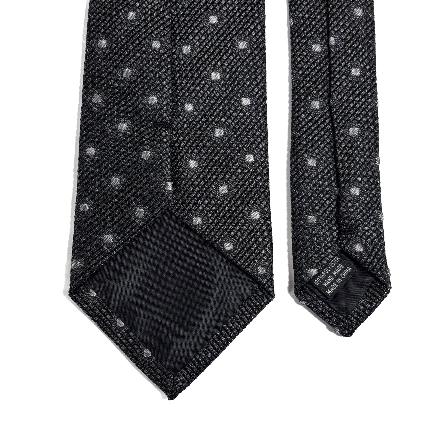Gray Polka Dot Grenadine Tie - Handmade