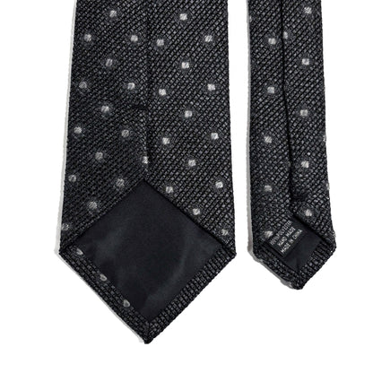 Gray Polka Dot Grenadine Tie - Handmade