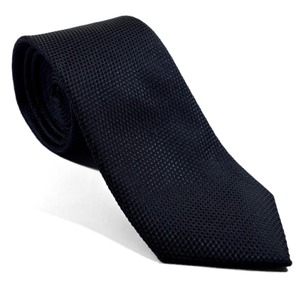 Black Silk Grenadine Tie - Handmade