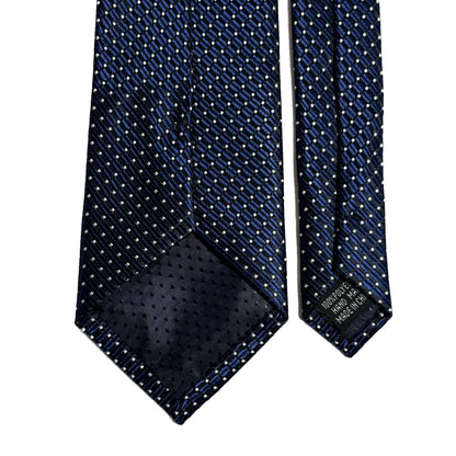 Navy Blue Micro-Geometric Dot Jacquard Tie