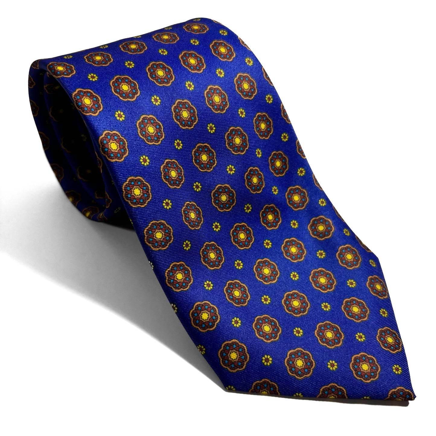 Royal Blue Large Floral Printed Tie