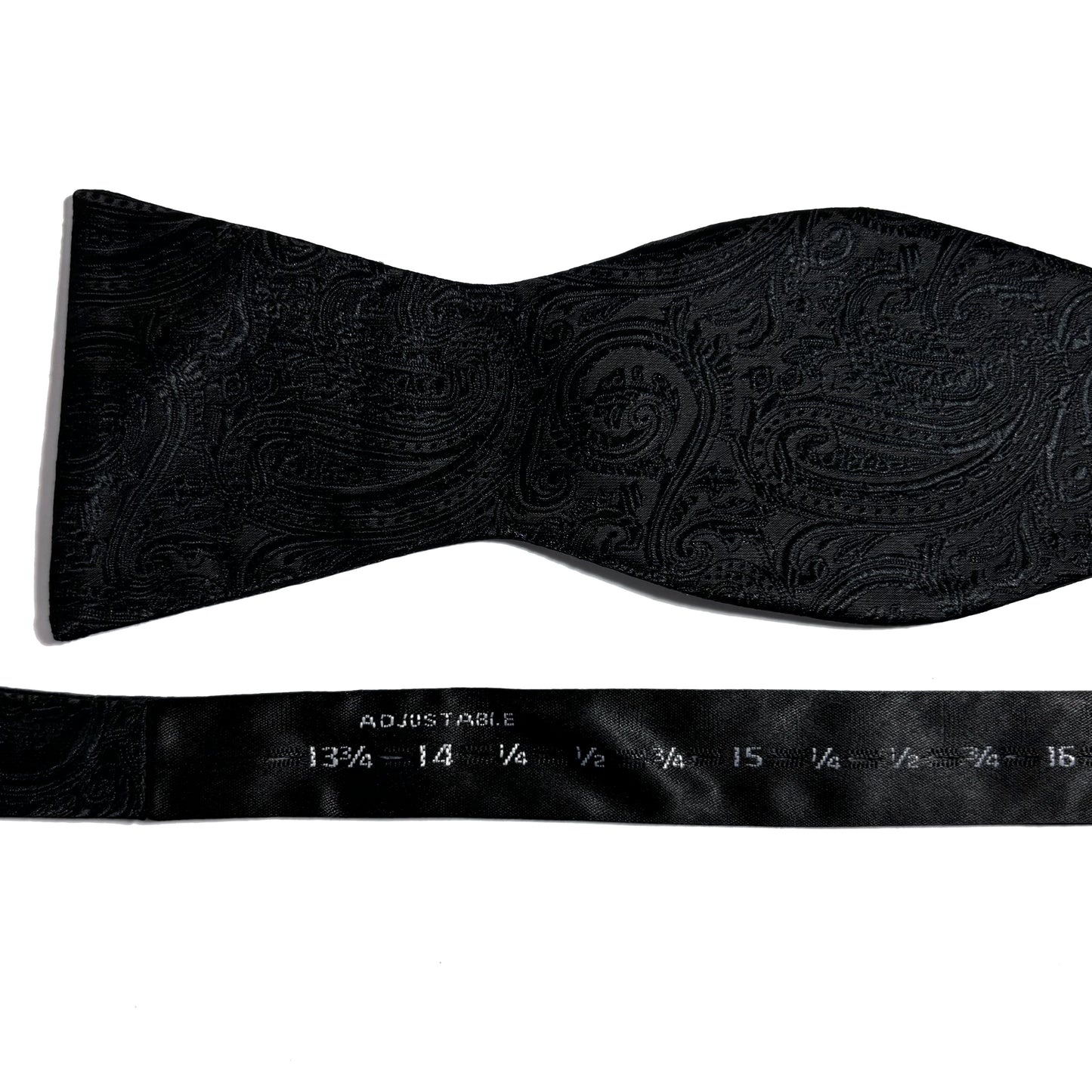 Self-Tie Black Paisley Silk Bow Tie