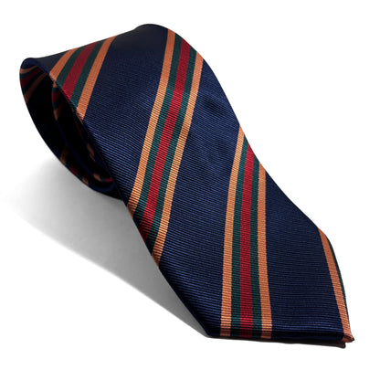 Navy Blue & Gold Striped Repp Tie