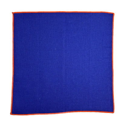 Blue & Orange Linen/Cotton Pocket Square