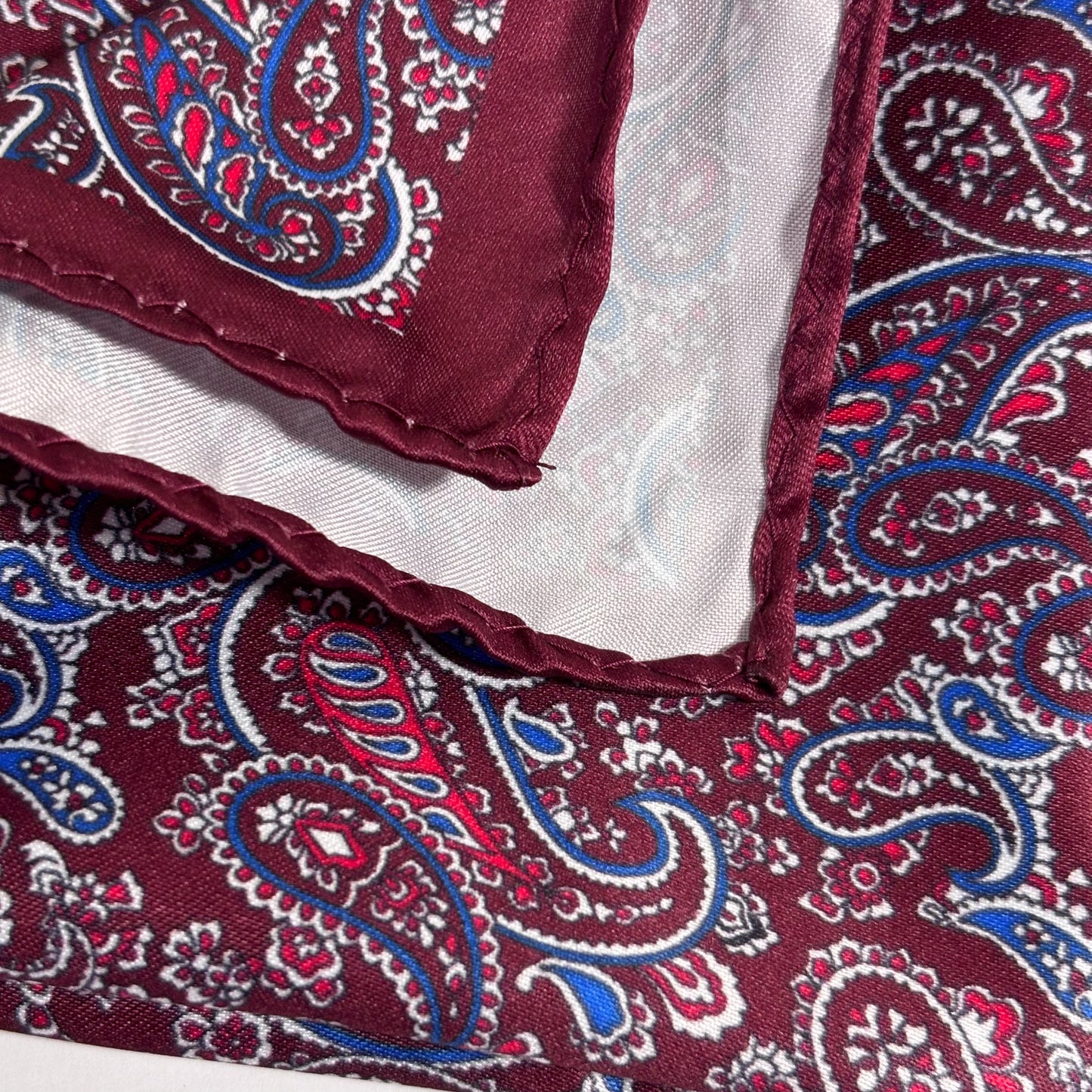 Burgundy Paisley Pocket Square