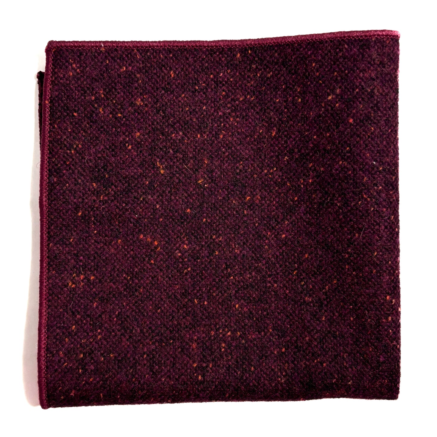 Burgundy Fleck Wool Pocket Square