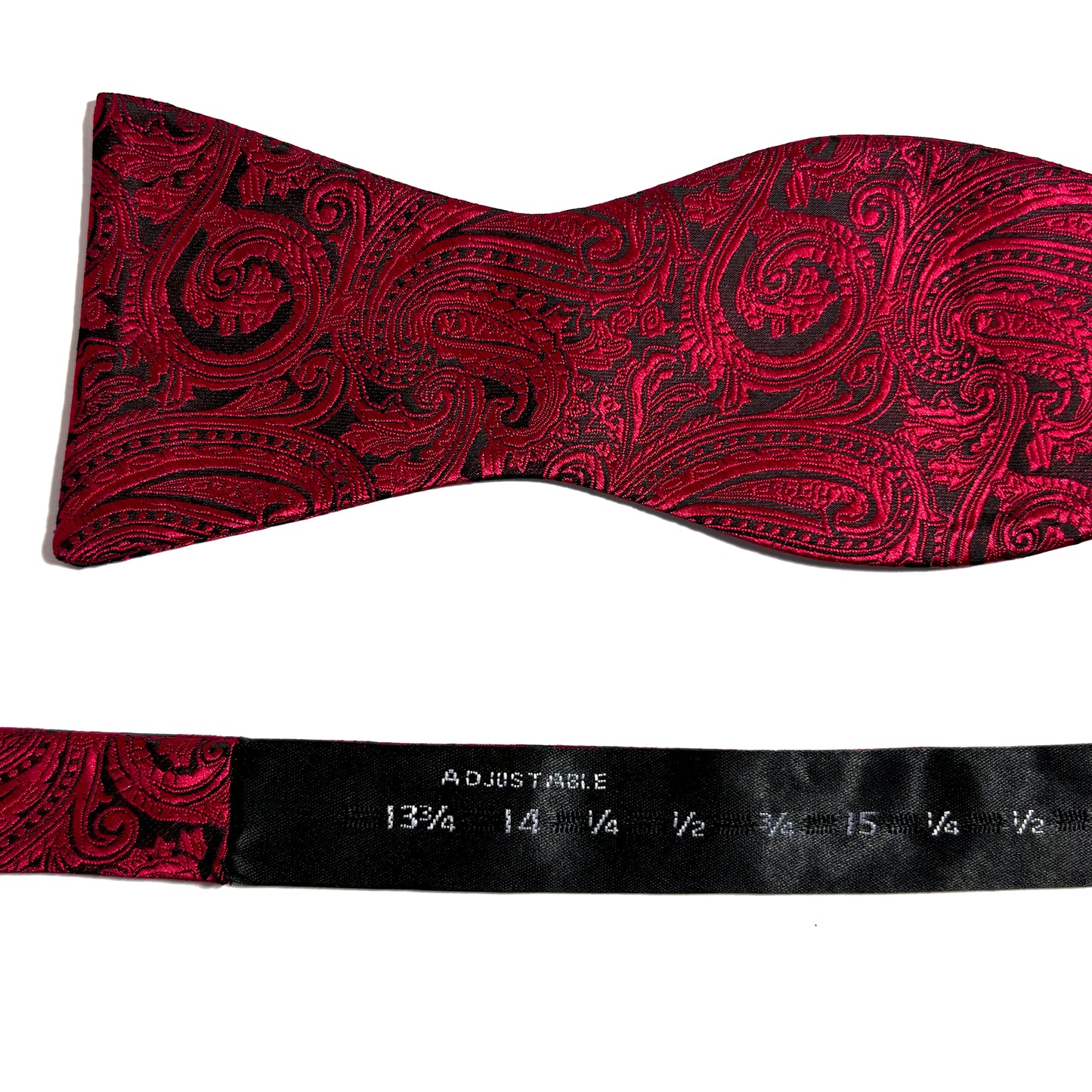 Self-Tie Red Paisley Silk Bow Tie