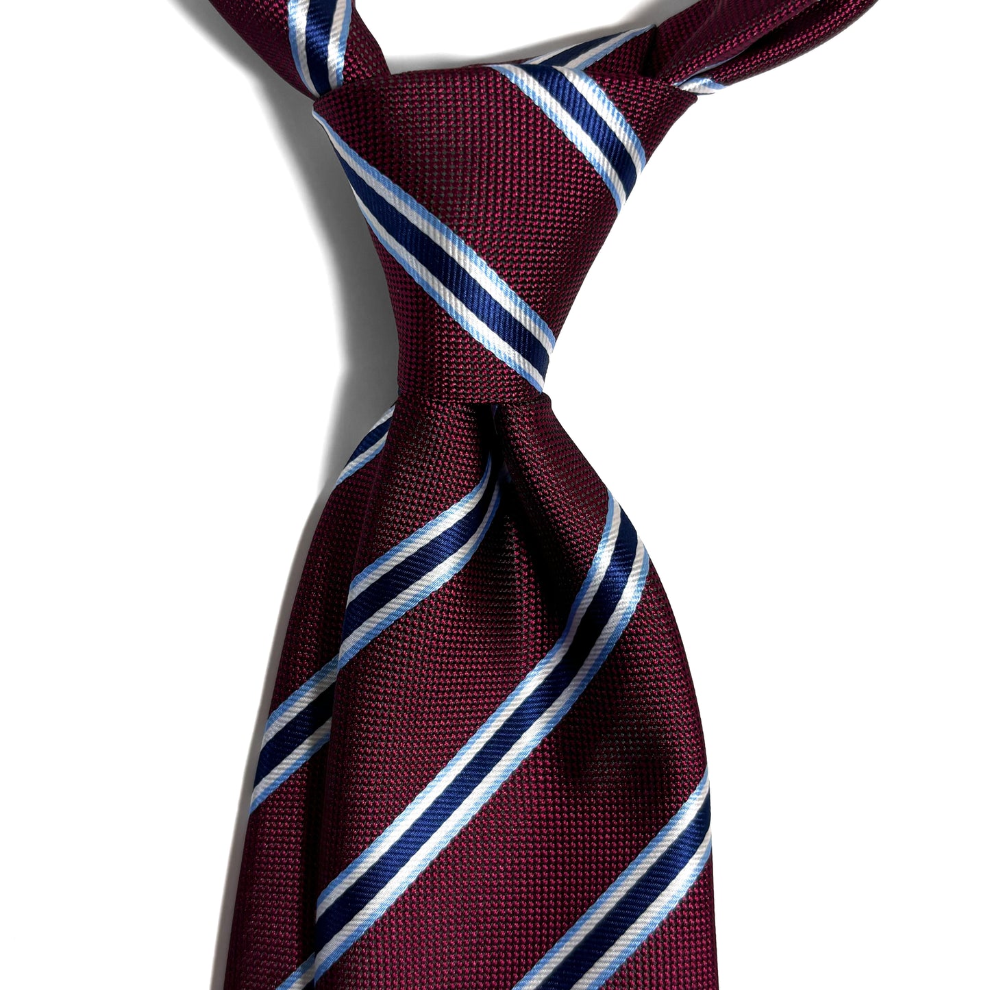 Burgundy & Blue Striped Tie